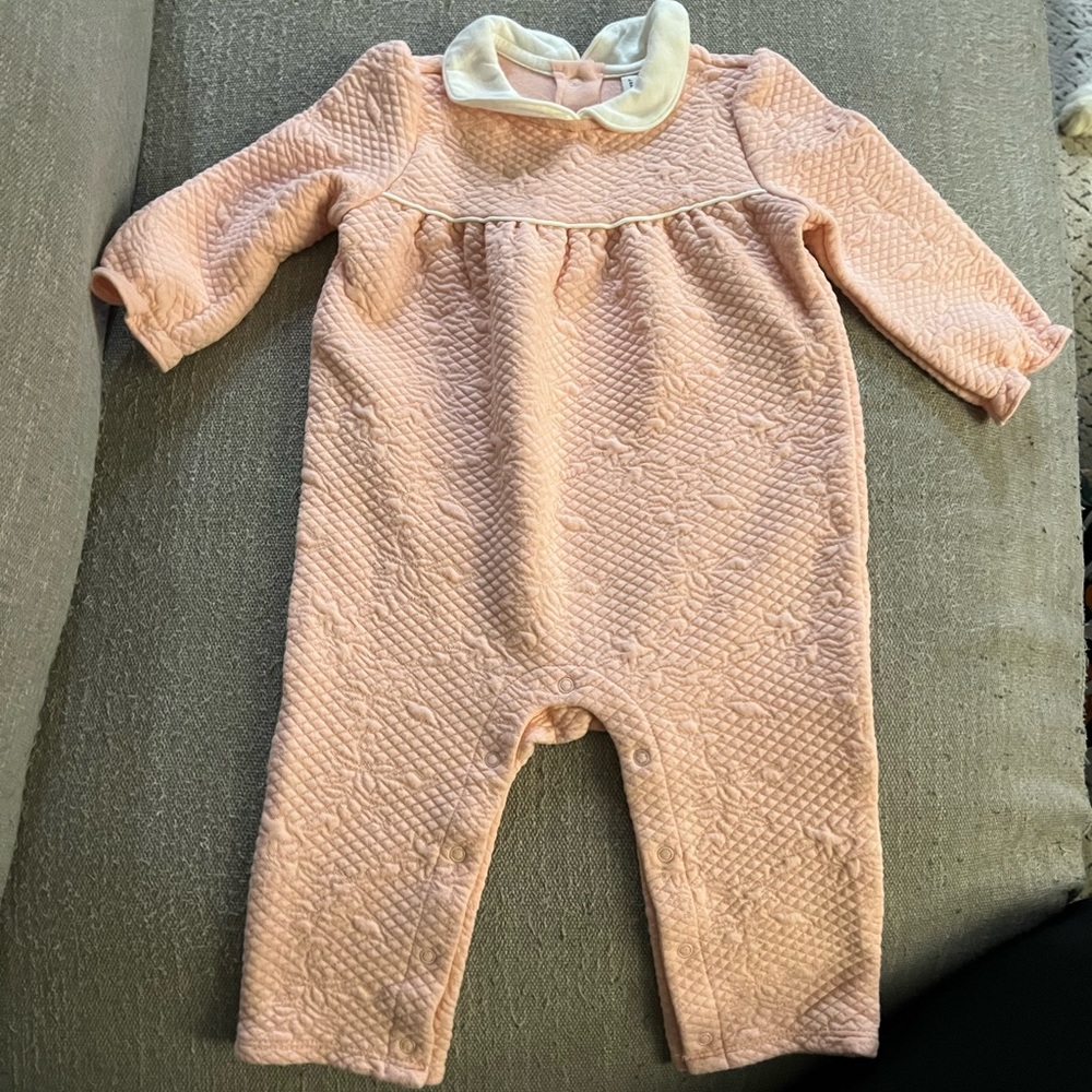 Janie and Jack Pink Collared Jumpsuit (6-12m)